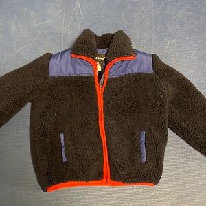Kids Black and Blue Sherpa Jacket